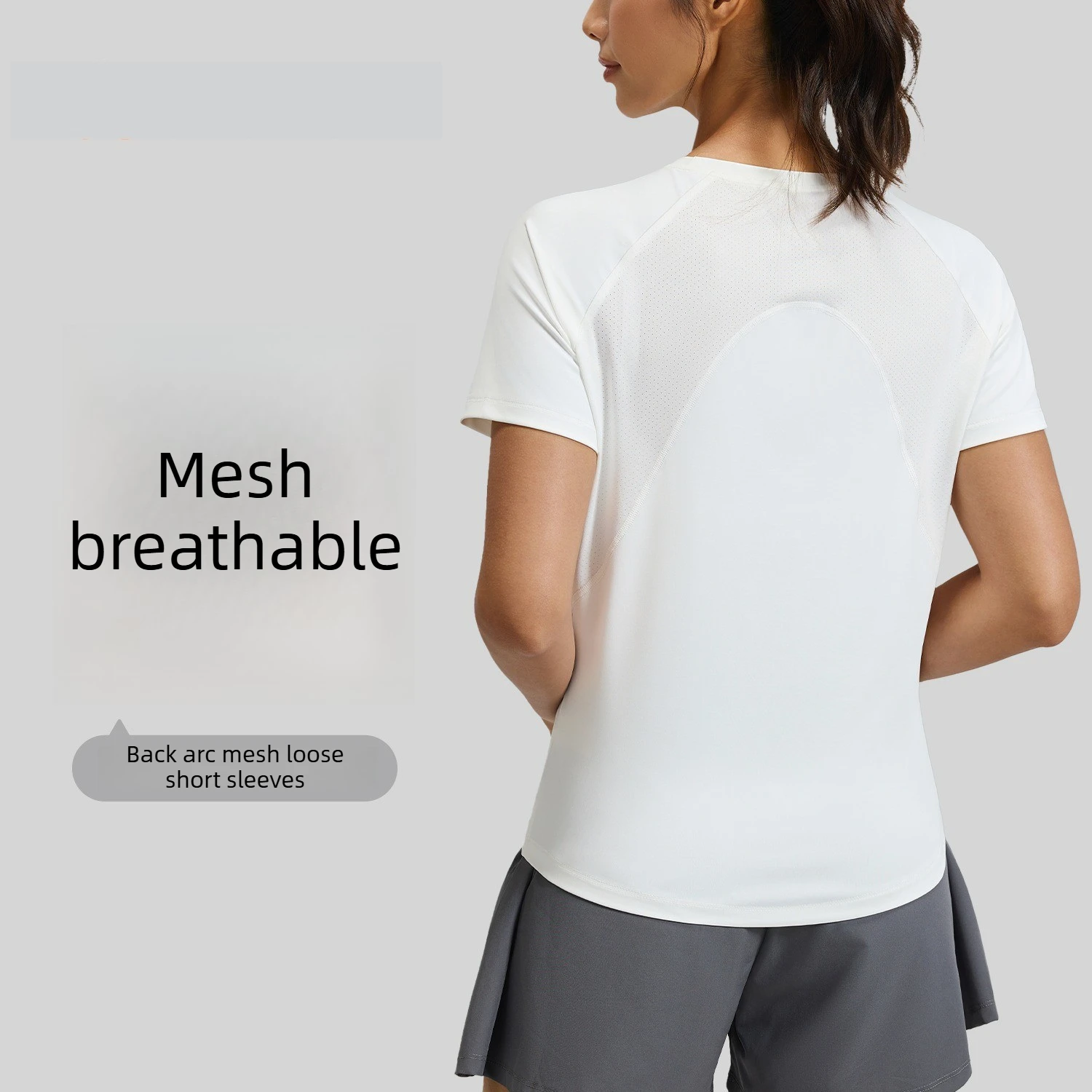 Women Summer Quick Dry Mesh Back Running T-Shirt for Workout Outdoor Fitness Breathable Short Sleeve Top