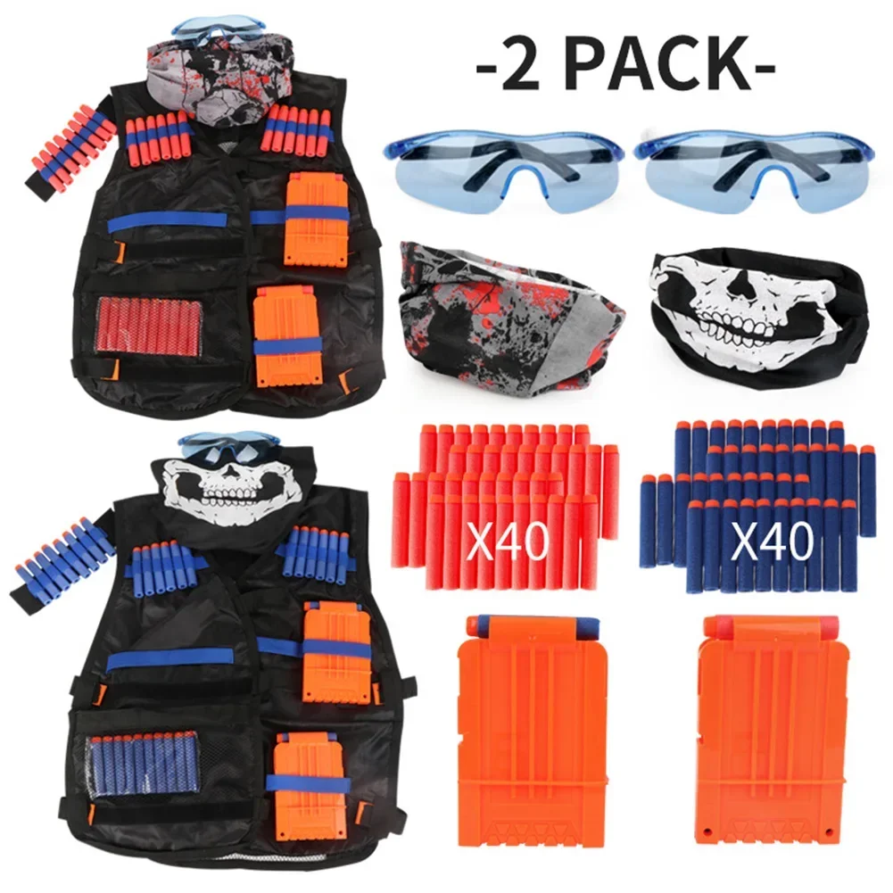 

Soft Kids Vest Suit Kit for Nerf N-Strike Elite Series Outdoor Game Undershirt Holder Kit Magazine Accessories Toys
