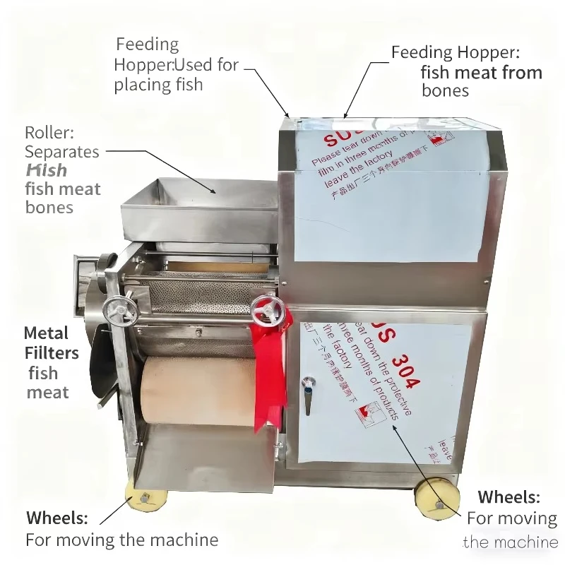 Industrial automatic fish deboning and meat extractors for a variety of fish and mass production
