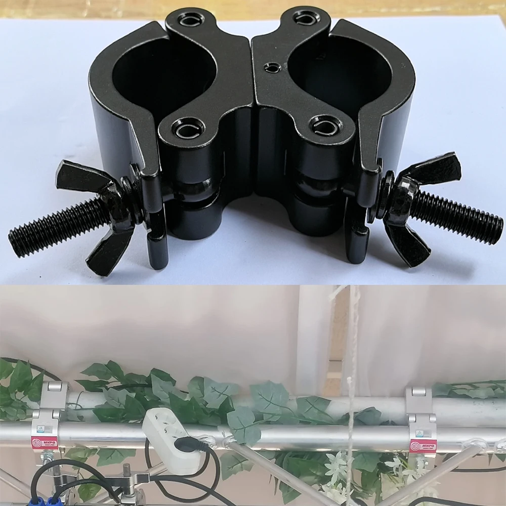 Polished Aluminum Finish Swivel Truss Clamp Double Coupler Mounting Light Hook Fastner Hardware Accessory Dual Head Clips for DJ