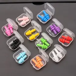 Optional Color Soundproof Dormitory Anti-noise Earplugs Silicone Swimming Anti-snoring Wholesale Boxed Waterproof Sleep Speci...