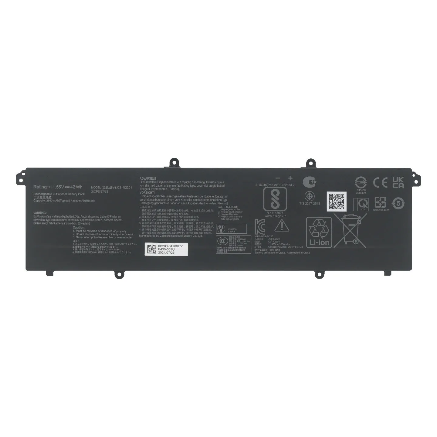 C31N2201 0B200-04260000 Battery For 15 E1504G ADOL14V MT7902 16 X1605EA X1605ZA F1504ZA-SB34