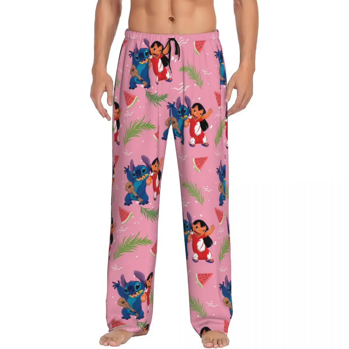 

Custom Cartoon Anime Manga Stitch Pajama Pants Men Lounge Sleep Stretch Sleepwear Bottoms with Pockets