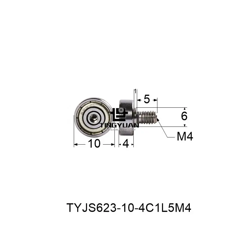 Rod End Joint Bearings Male Right Hand Threaded Metric Spherical Plain Bearing 623 Cam FollowerBearingOuter Diameter10Thick4