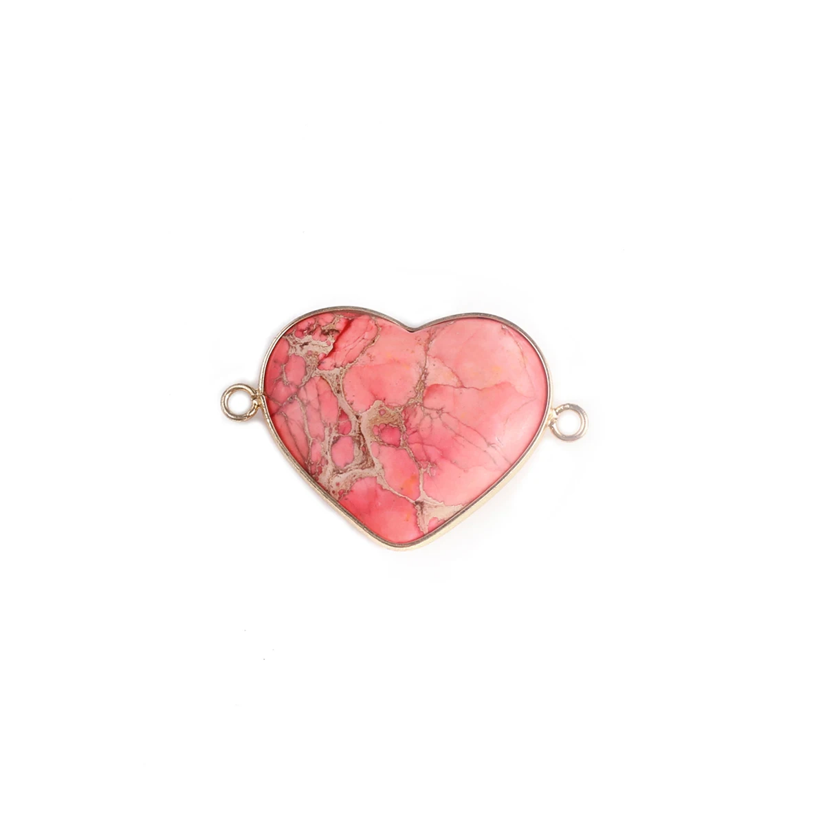 Wholesale Natural Stone Pendant Connector Charms Heart Shape Women Connector Decoration for Making DIY Jewerly Necklace Bracelet