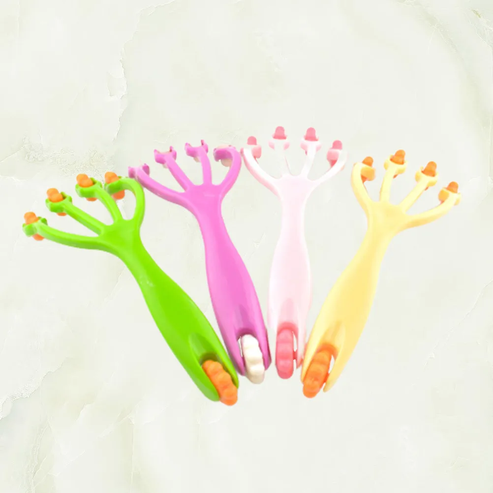 4Pcs Four Claws Rolling Massager Durable Body Massage Tool for Head Foot Leg Acupuncture Point Stimulation Relaxation