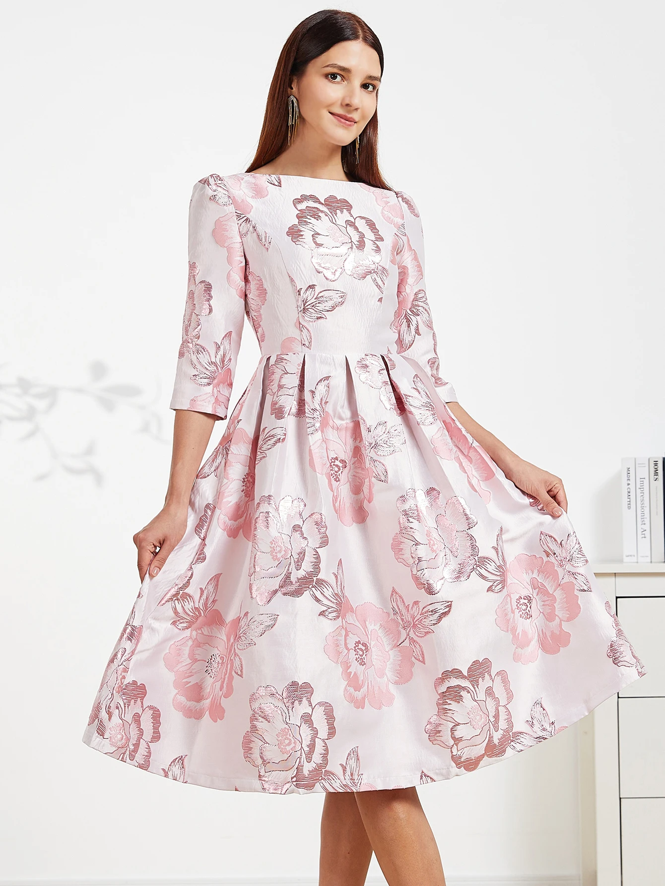 DEVCHATA elegante vestido Jacquard de lujo para mujer, recién llegado, ropa de moda Floral bohemia de noche, Vestidos de fiesta Vintage para mujer