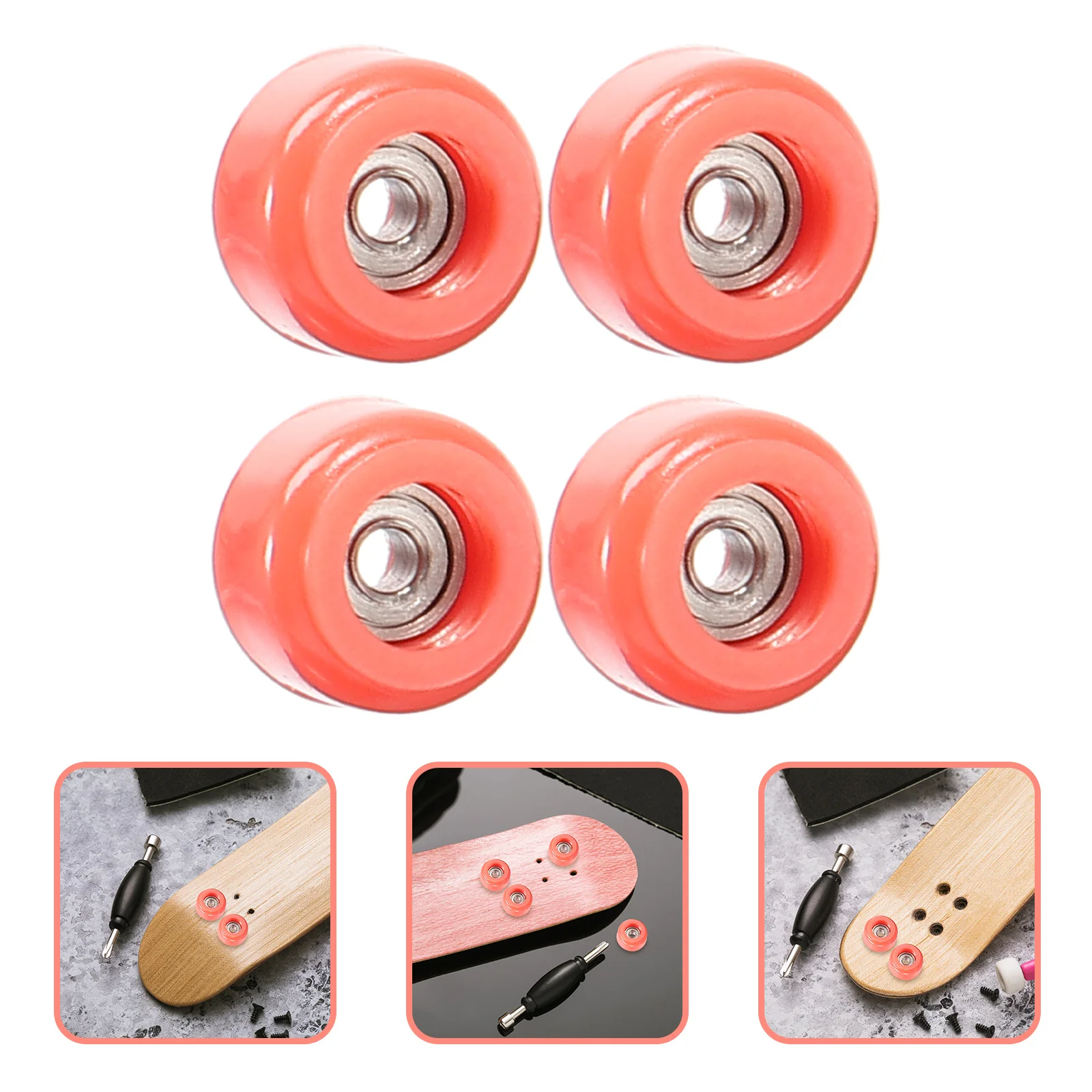 

4pcs Finger Skate Roller Premium Plastic Stainless Steel Durable 34Mm Trucks Educational Stress Relief