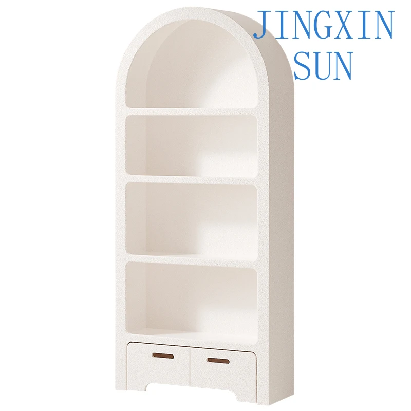 Cream Wind Bookcase for Living Room Multi-layer Display Cabinet Partition Wall Storage Shelf Bookshelf Floor Shelf for Home