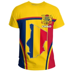 Tchad Men's T-shirt Casual Loose Round Neck African Country Flag Short Sleeved Tops Tees Men Clothing Oversized Tee Shirts 2024