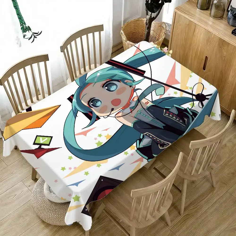 1 Stück Hatsune Miku Cartoon Tischdecke Frohes Neues Jahr Party Dekorationen für Zuhause 2026 Küche Esszimmer Kunststoff Tischdecke