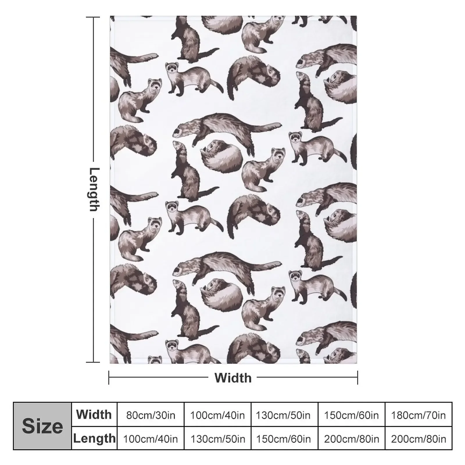 ferrets Throw Blanket Quilt Bed covers Tourist Flannel Fabric Blankets