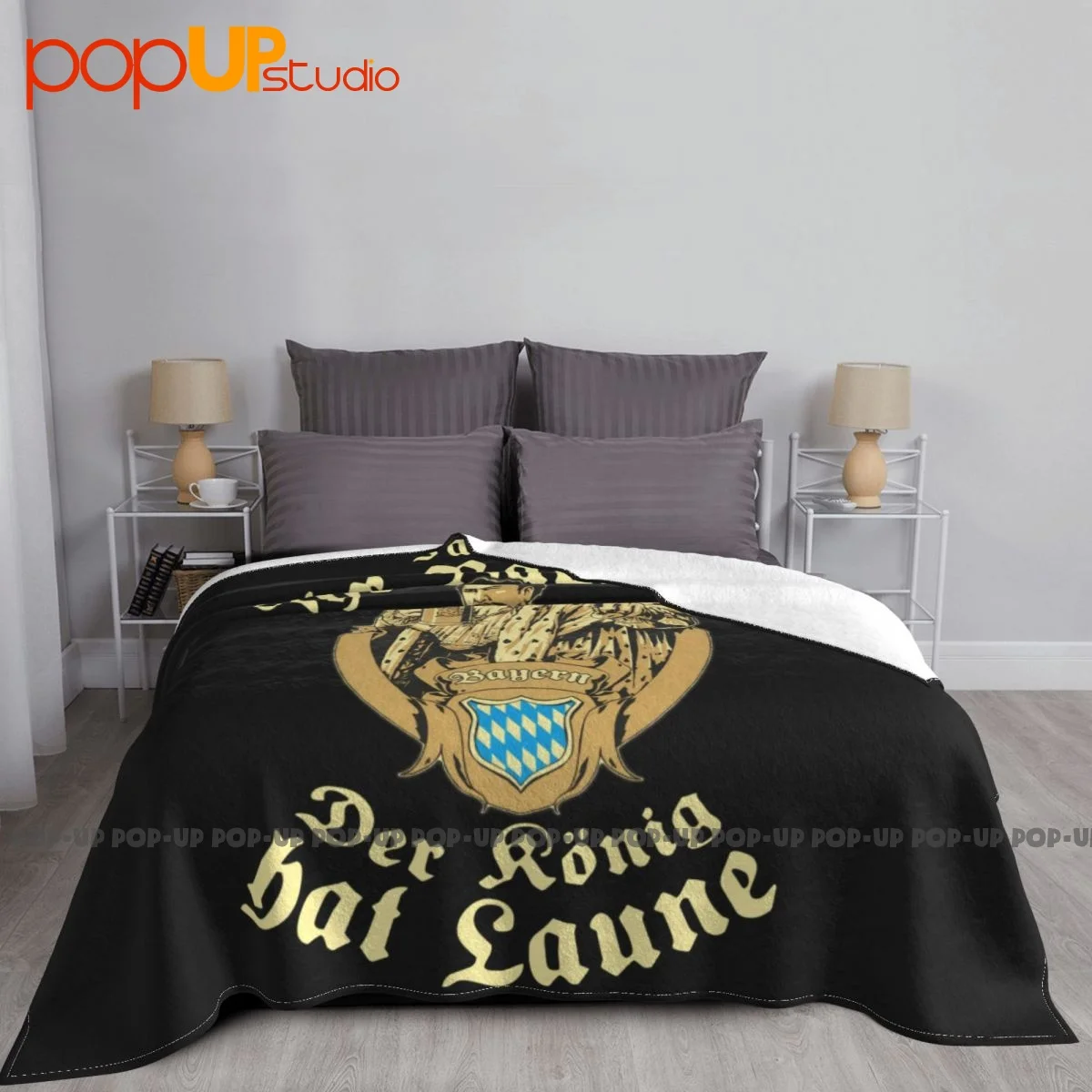 Sauft Your Bauern The King Hat Oktoberfest Bavaria Blanket Winter Classic Nap Blanket Couch Blanket Machine Washable