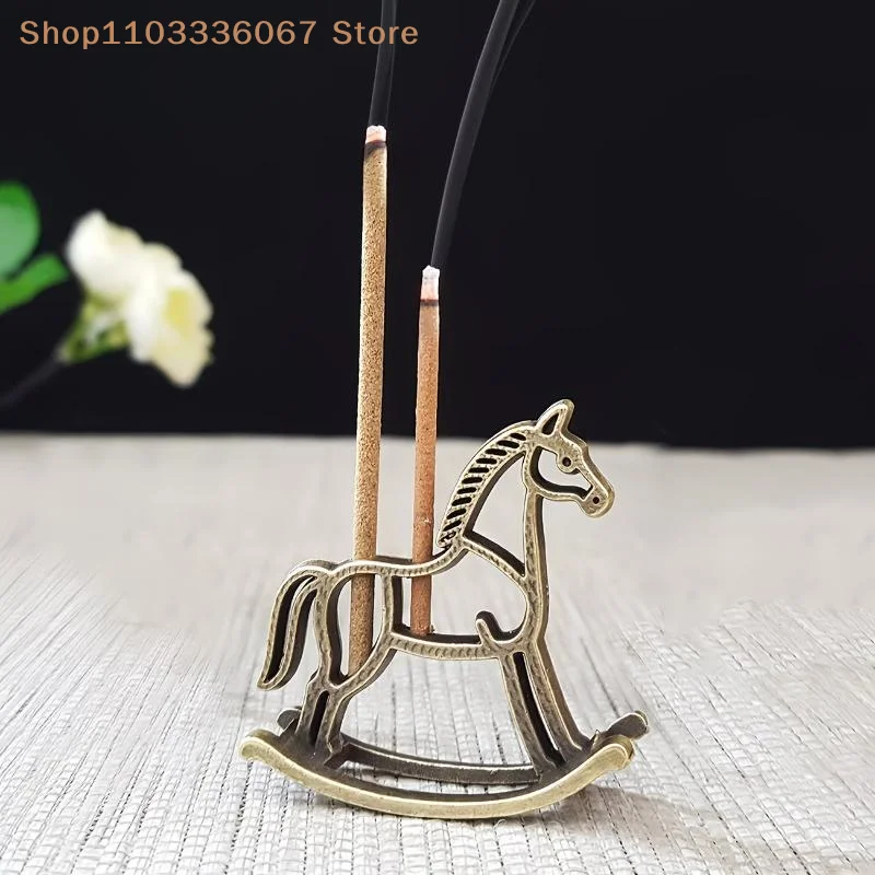【HB】1/3pcs Swing Horse Incense Holders Dual-Hole Design Chinese Zen-style Desktop Ornament For Home, Office, Tea Room, And Gifts