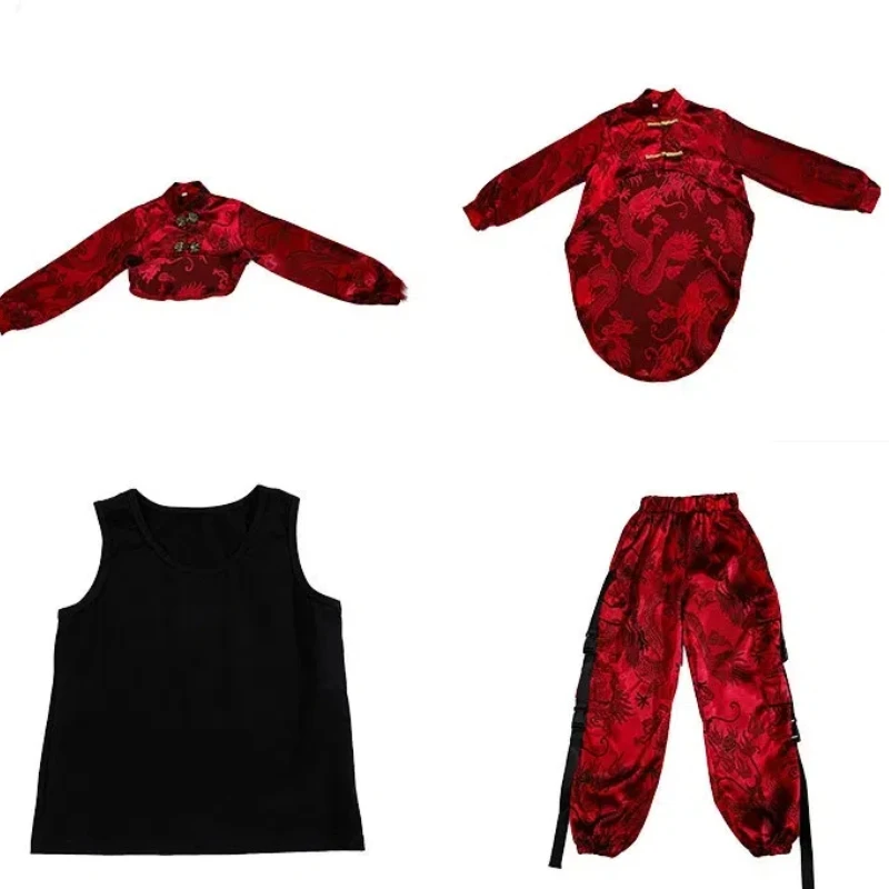 어린이 힙합 패션 소년 공연 의상 락앤롤 슈트 소녀 재즈 댄스 의상 모델 캣워크 쇼 차이나-시크