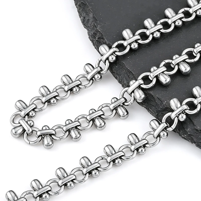 1 Meter Handmade Stainless Steel Circle Waterdrop Link Chain DIY Bracelet Necklace Jewelry Making Accessories Supplies