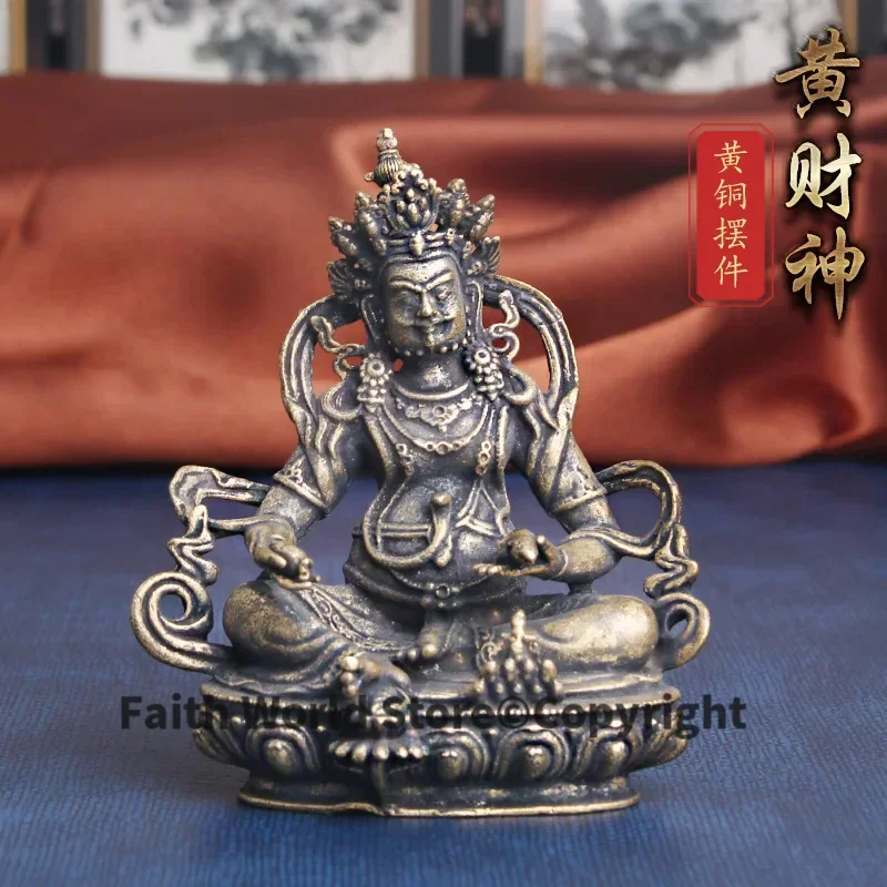 Wholesale Buddha statue temple Pocket buddha Yellow Jambhala fortune god Statue protective talisman bring MONEY good luck