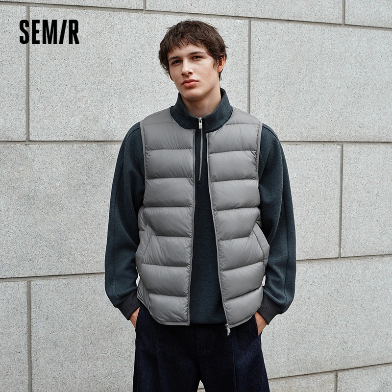 Semir أسفل سترة الرجال الشتاء 90% أسفل ملء خفيفة الوزن ثلاثة مقاومة 2025 جديد الأساسية تنوعا ملابس خارجية داخلية