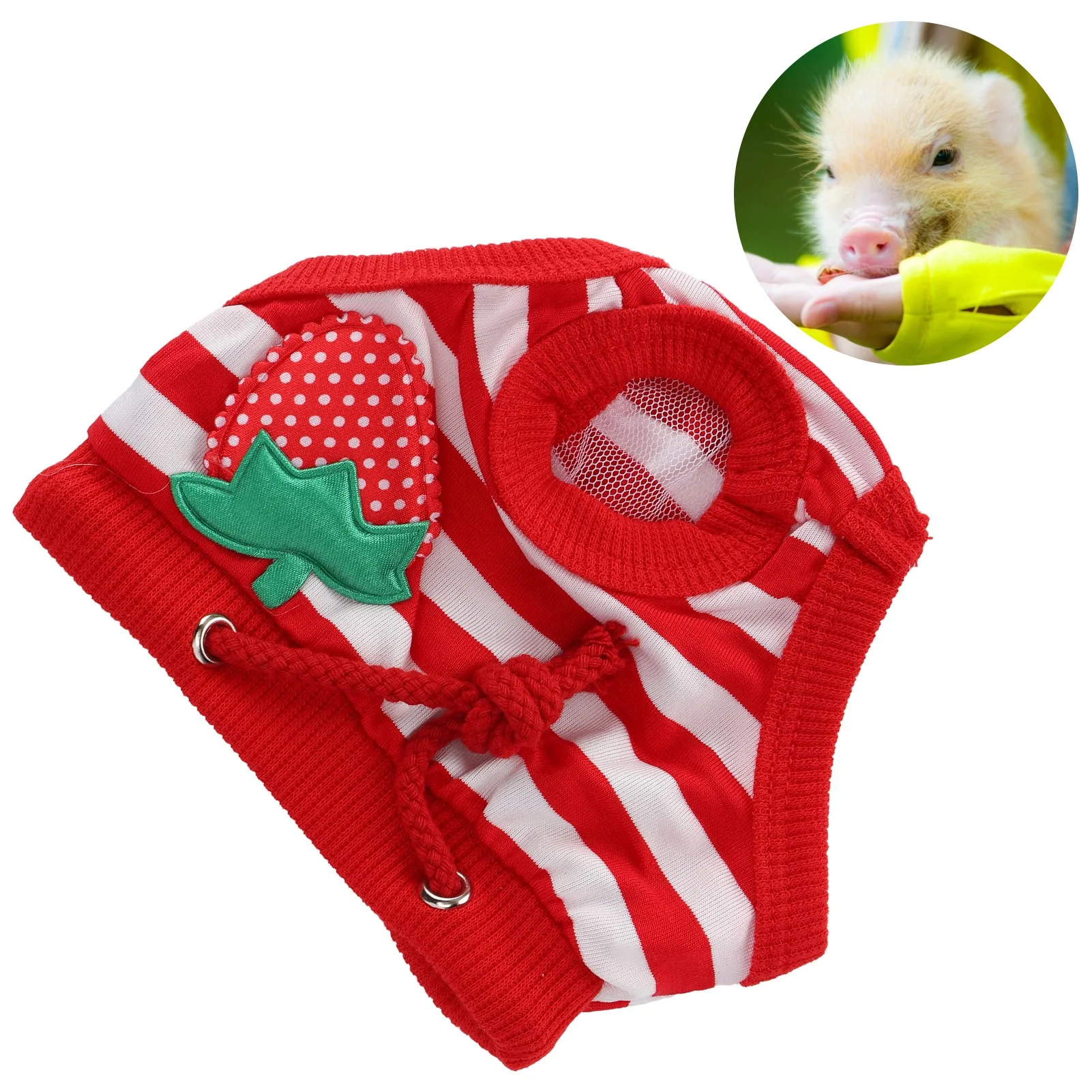 Pet Pigs Physiological Pants Strawberry Pattern Pigs Sanitary Underwear Reusable Diapers