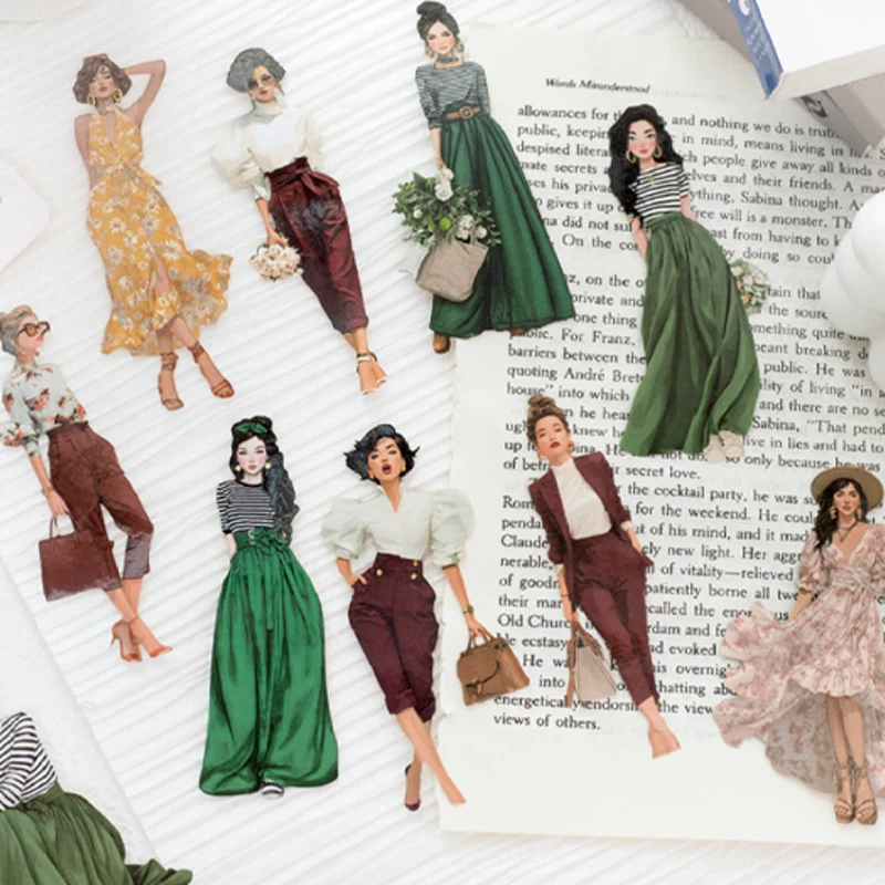 30pcs Fall Into Summer Series Summer Character Theme Stickers Handbook Collage DIY Photo Frame Scrapbook Coffee Cup Envelope