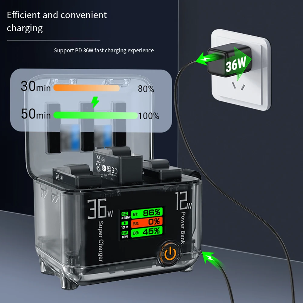 

Для DJI OSMO360 концентратор для зарядки аккумулятора, чехол для хранения аккумулятора для быстрой зарядки спортивной камеры, зарядная док-станция, аксессуар для камеры