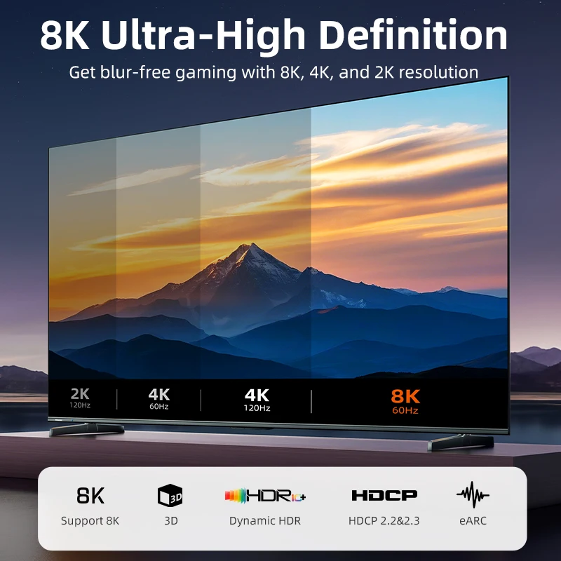 CABLETIME 8K HDMI محول ذكر إلى أنثى محول محول UHD2.1 دعم 8K HDMI 2.1 4K 120 هرتز 48Gbps لأجهزة الكمبيوتر المحمول HDTV PS5