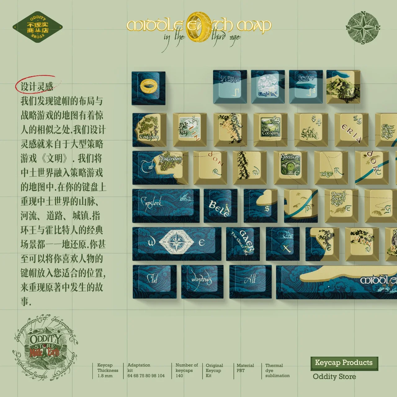 

Map Keycap Zhongtu Map Keycap, Original 1.8 PBT