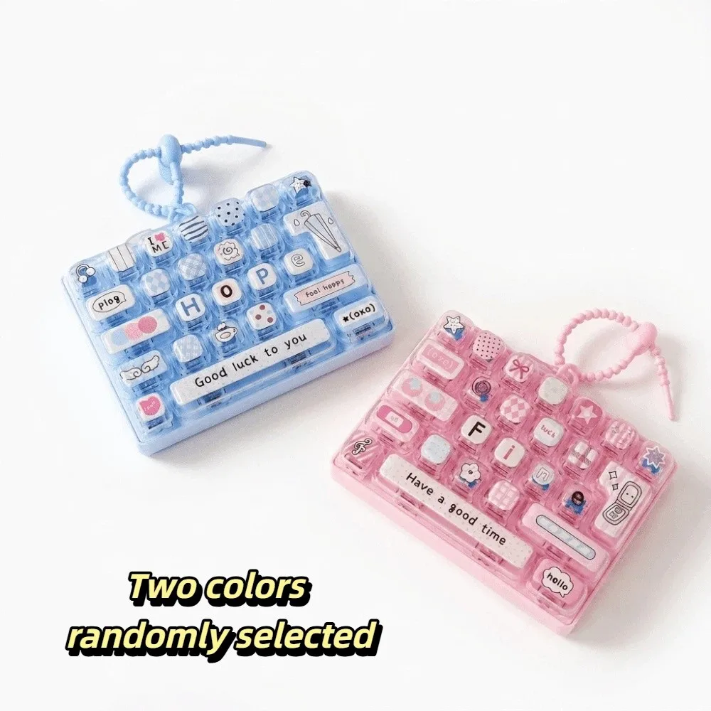 26-Key Decompression Button Cute Design Transparent Dual-Tone Mini Keyboard Pendant Simulation Keyboard Keyboard Keychain