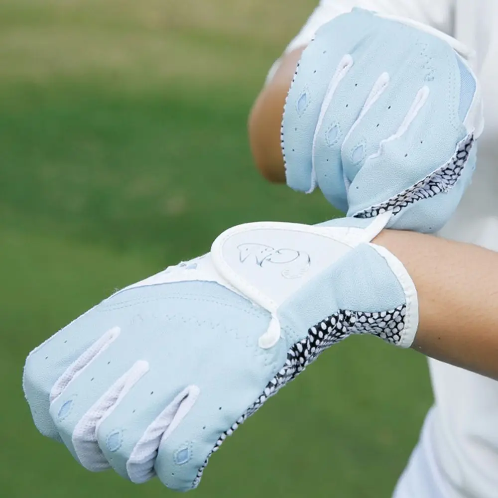 

Breathable Women's Golf Gloves Comfortable Wear Resistant PU Leather Golf Mittens Soft Elastic Full Finger Golf Gloves