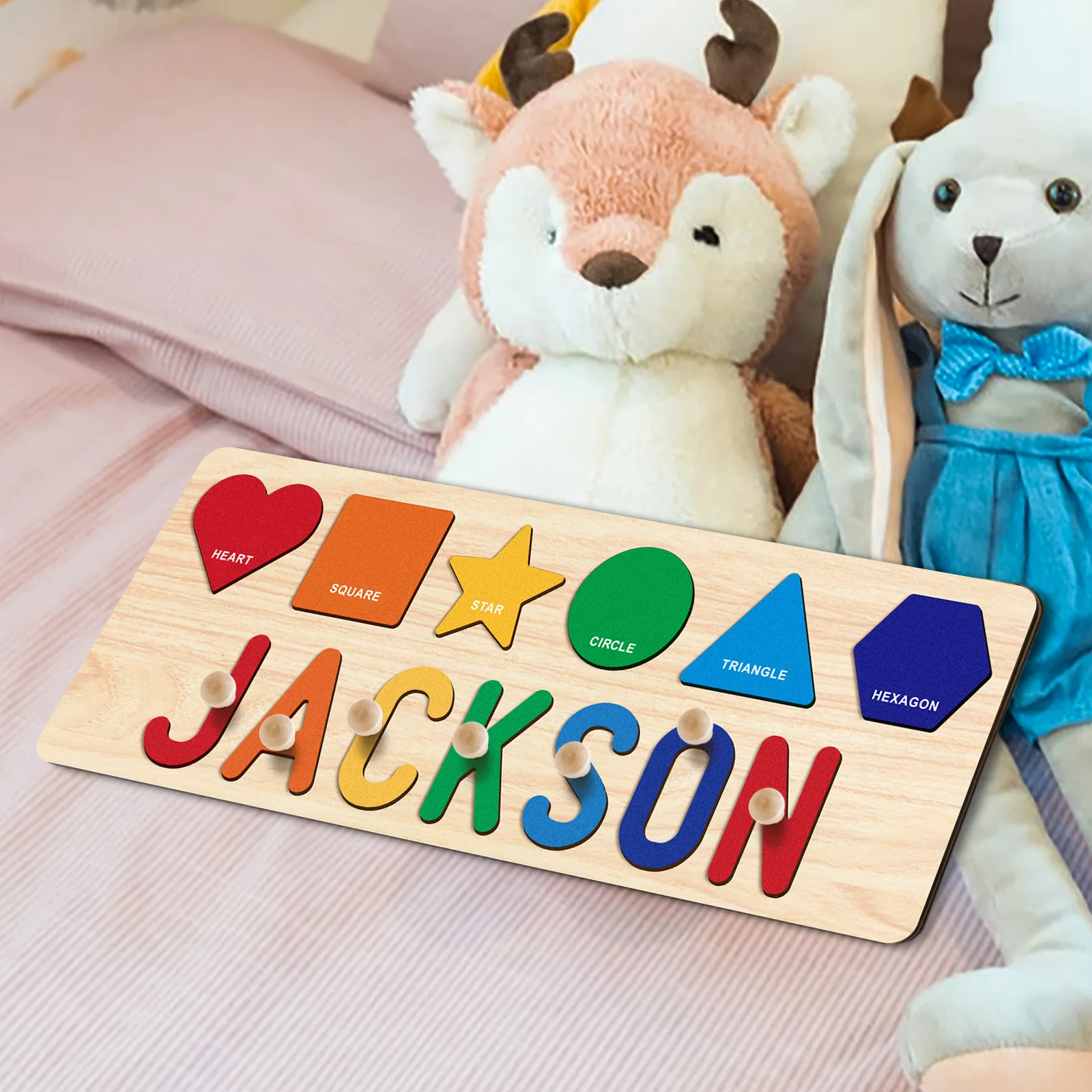 Custom Kids' Alphabet Puzzle—An Early Childhood Educational Toy That Integrates Colors, Shapes, and Letter Recognition. Designed