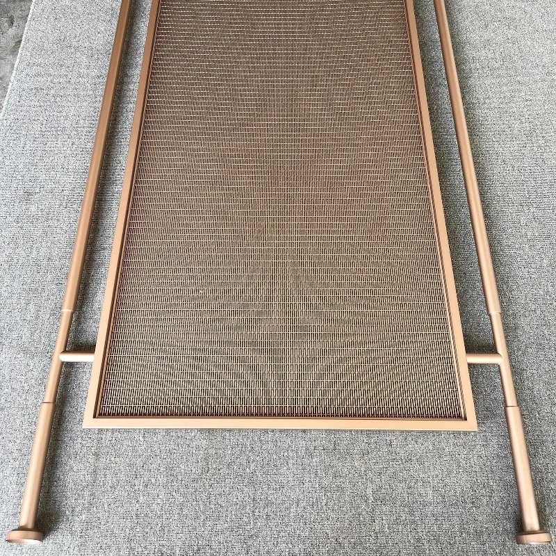 Metal Simple Grid Stainless Steel Screen Partition Hotel Living Room Isolation Curtain Wall Light Luxury Metal Mesh