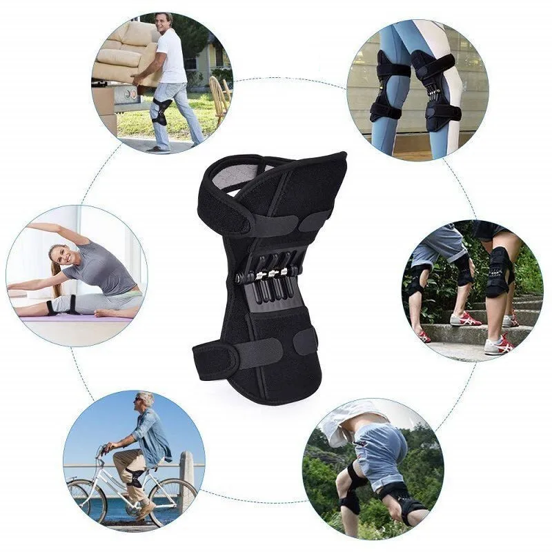 1 Pair Knee Protection Booster Power Support Knee Pads Powerful Rebound Spring Force Sports Reduces Soreness Leg Brace