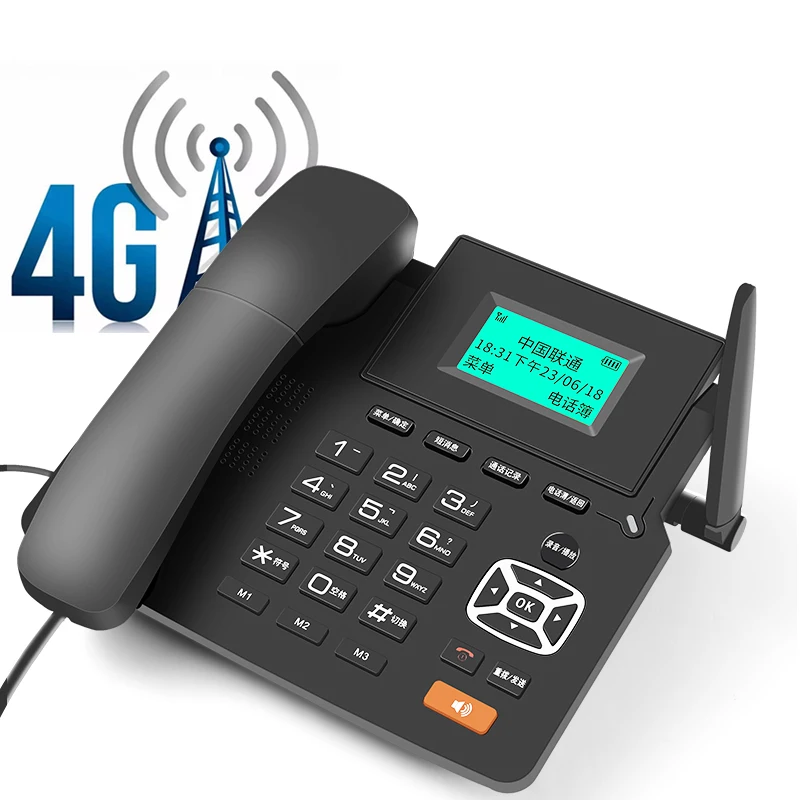 4G WIFI Wireless Fixed Phone GSM SIM Card Desktop Telephone With LCD Display Handsfree Call Recording for Office Home