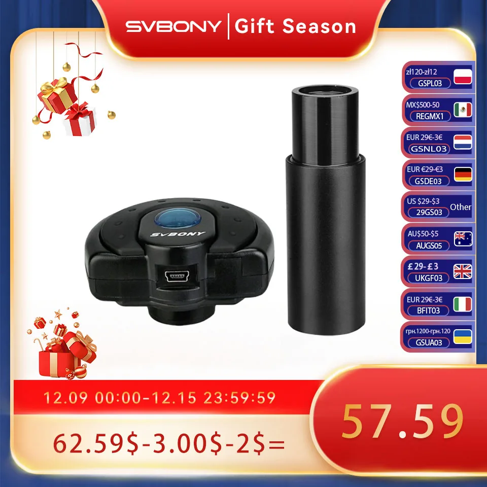 Svbony SV189 กล้องดิจิตอล USB2.0 1.3 ล้านพิกเซล เหมาะสําหรับกล้องจุลทรรศน์ การถ่ายภาพสี และวิดีโอ