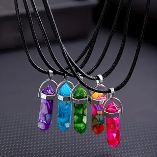 

20 шт./лот, оптовая продажа, шестиугольная призма, красочные сломанные бусины, подвески из смолы для изготовления ювелирных изделий