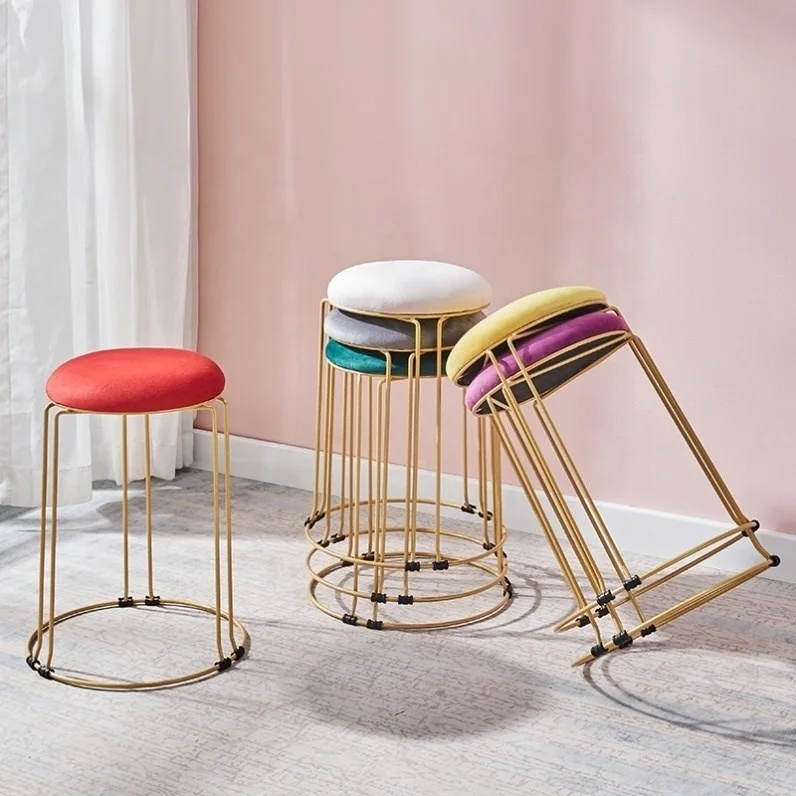 Nordic Home Cheap Leather and Green Velvet Stackable Modern bar Stools for Kitchen