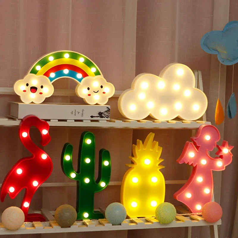 Lovely Christmas LED Night Lights Party Decor Cloud Star Moon Creative Led Lamp Indoor Lighting for Home Desktop Kids Room Decor