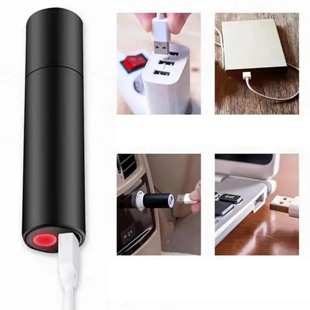 Mini Led Flashlight Waterproof 3-light-modes Flashlights Torches Cold White Telescopic Zoom Rechargable Multifunctional Portable