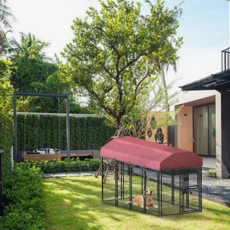 

12 pieces square tube wire running cage black running cage single door