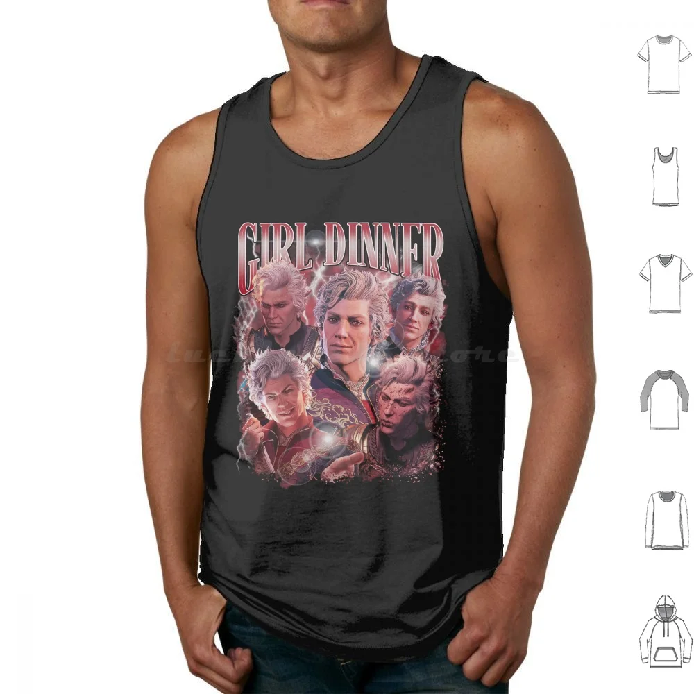 Astarion Girl Dinner Baldurs Gate Tank Tops Print Cotton Baldurs Gate Baldurs Gate 3 Bg3 Astarion Girl Dinner Astarion