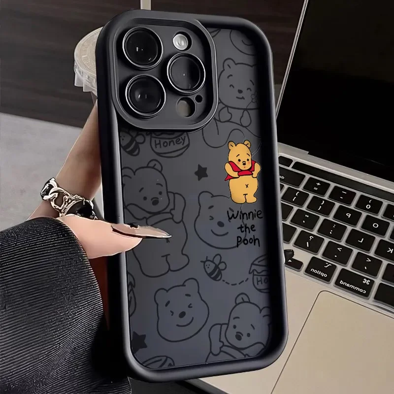 Disney Winnie Pooh Fat Cute Phone Case For iPhone 16 15 14 13 12 11 Pro Max XS Max X XR 7 8 15 Plus SE 2020 Soft Silicone Cover