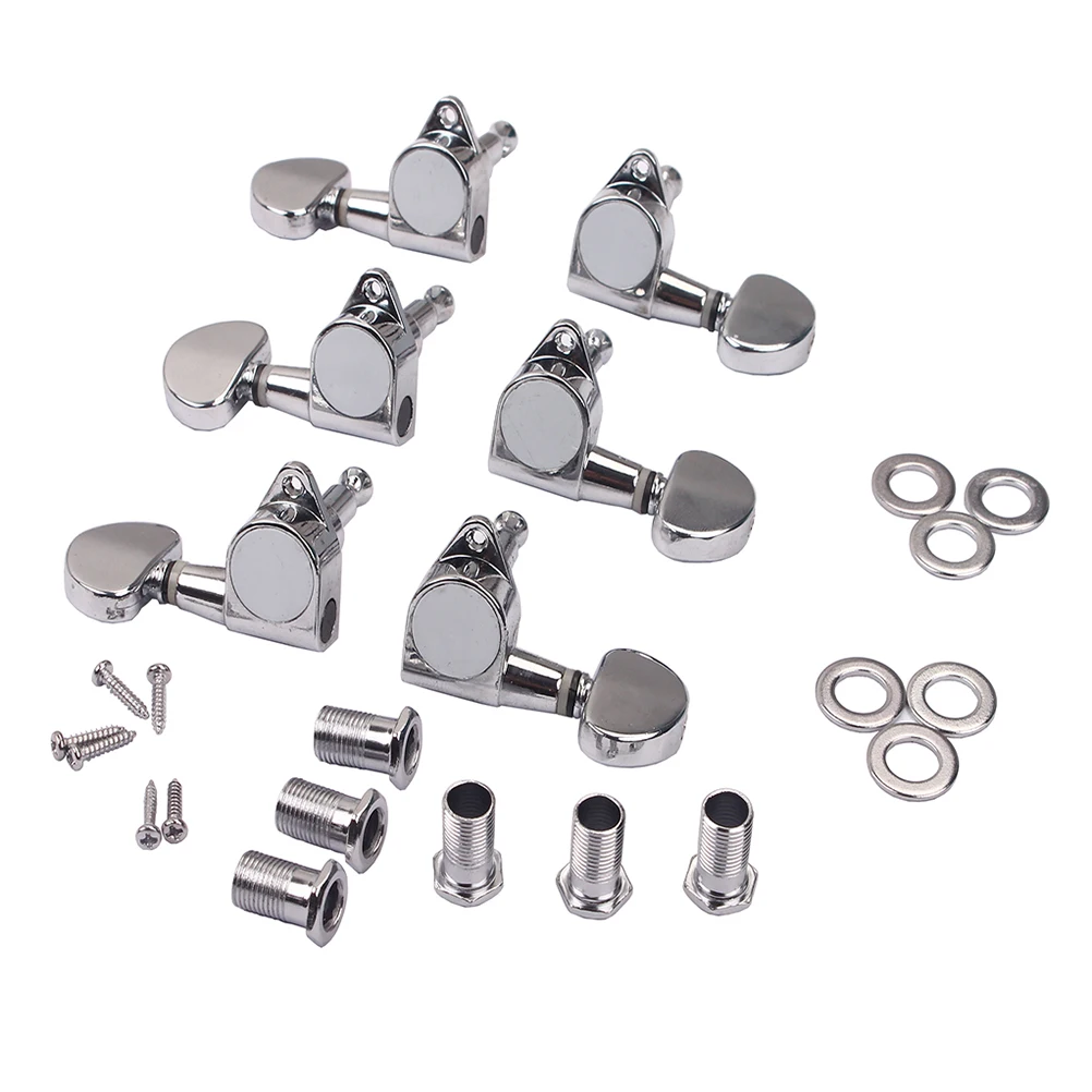 

1set Guitar Tuning Pegs 3L3R Heavy Duty Heads For Electric Guitar Replacement Black
