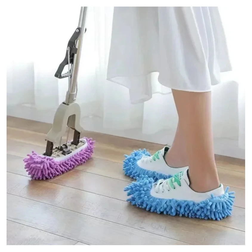 

Тапочки для швабры из синели, домашняя обувь для уборки пола, впитывающая воду носки, шапочки для швабры, многофункциональная обувь для чистки