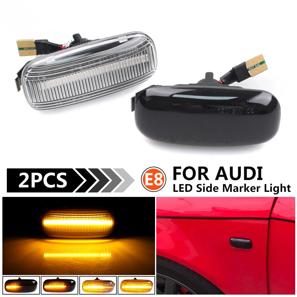 Side Marker Light Dynamic LED Turn Signal Flashing Indicator For Audi A3 S3 8P A4 B6 B8 B7 S4 RS4 A6 S6 C5 8E0949127