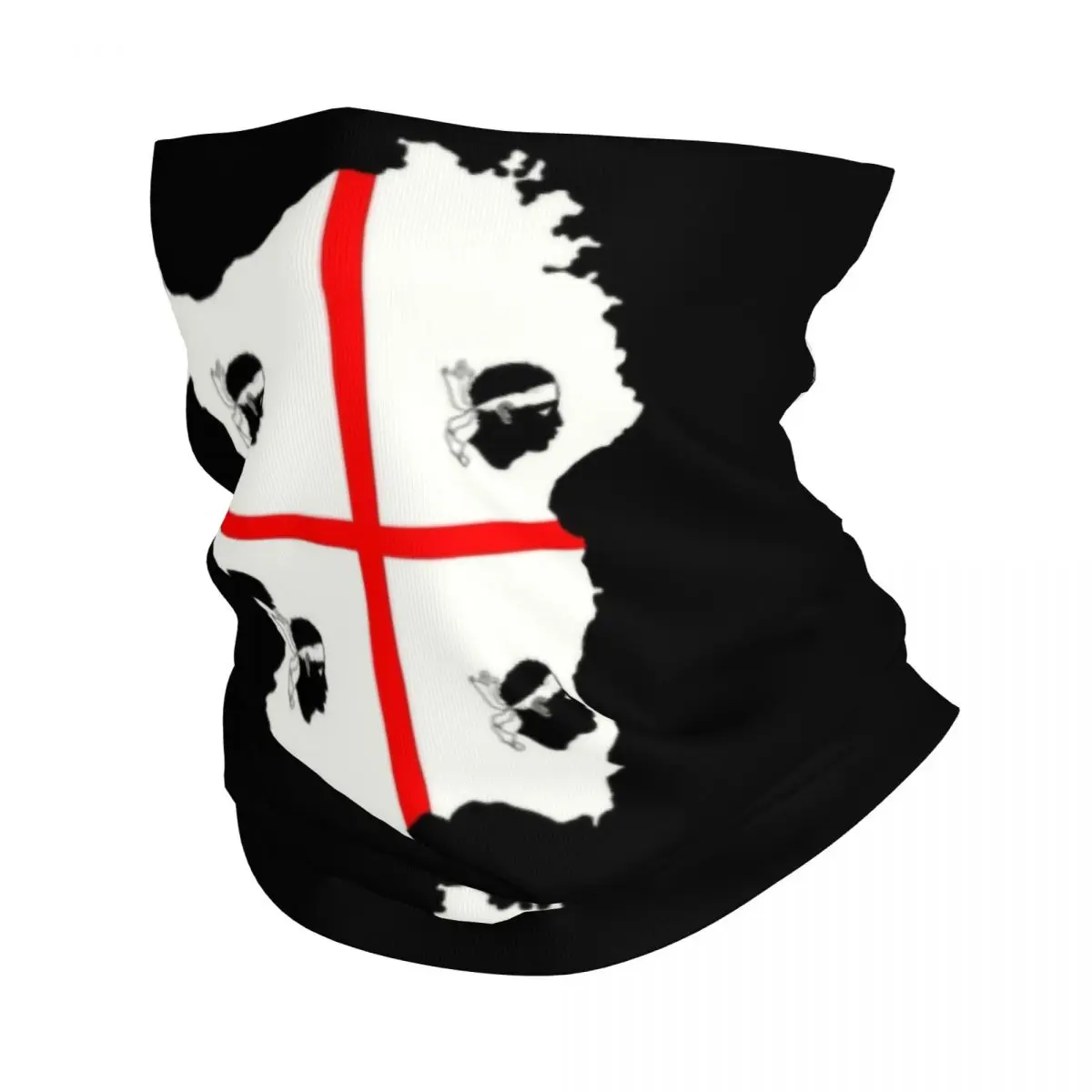 Quattro Mori Sardinia Flag Map Winter Headband Neck Warmer Women Hiking Cycling Tube Scarf Italy Sardegna Face Bandana Gaiter