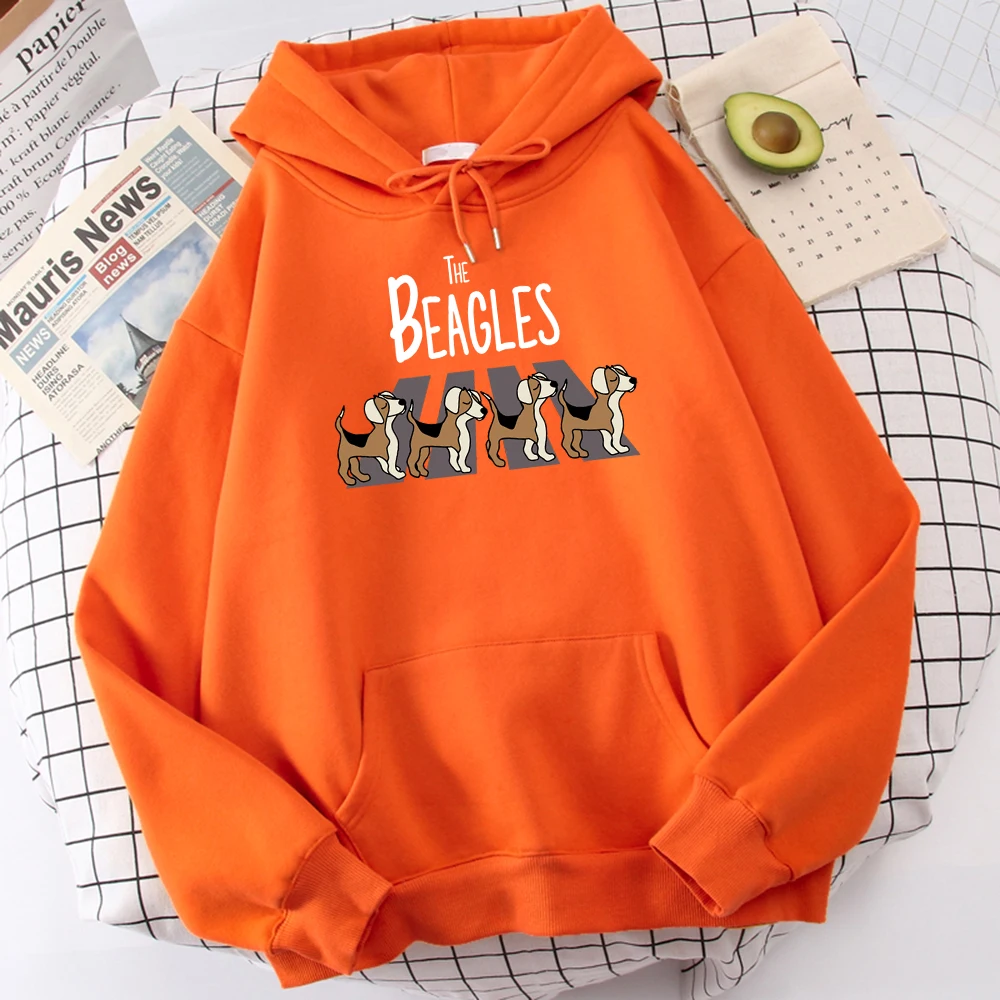 The Beagles Simplicity Printing Mens Hoody Harajuku Fleece Sweatshirt Fashion Crewneck Hooded Casual Oversize  Streetwear