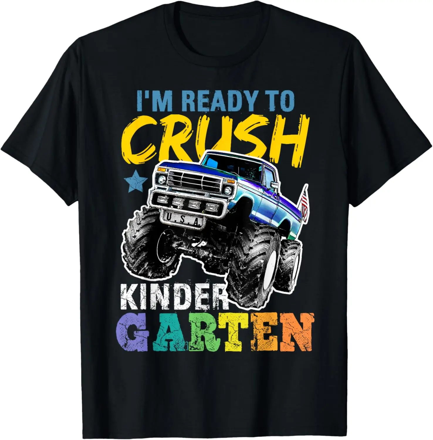 

Crush Kindergarten Monster Truck Back to School Boys Gift T-Shirt