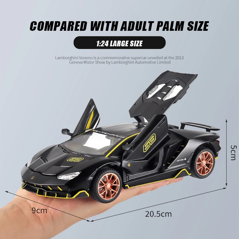 1:24 Simulation Lp770 Lamborghinis Sports Car Alloy Model Car Decoration Dicast Car Toy Miniatur Car Boyfriend Gift Collection