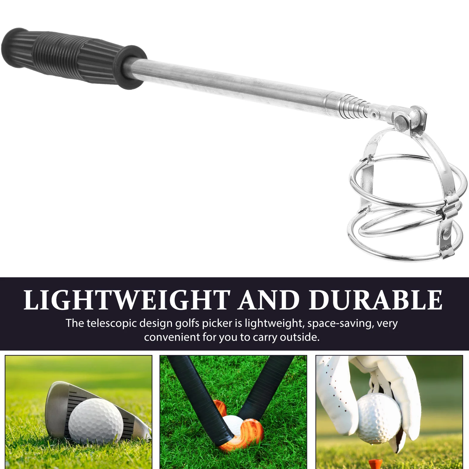 

Stainless Steel Golf Ball Picker Retriever Telescopic Lightweight Adjustable Length Comfortable for Grass