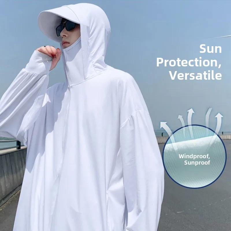 

Мужская летняя легкая куртка из ледяного шелка для защиты от солнца, дышащая, для активного отдыха, ультрафиолетовая защита